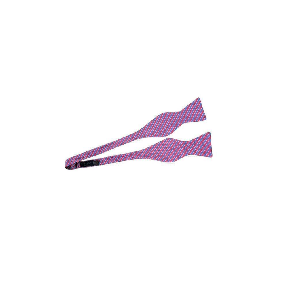 Ted Baker Adjustable Bow Tie‎ Silk Blend Blue Pink Stripe Formal